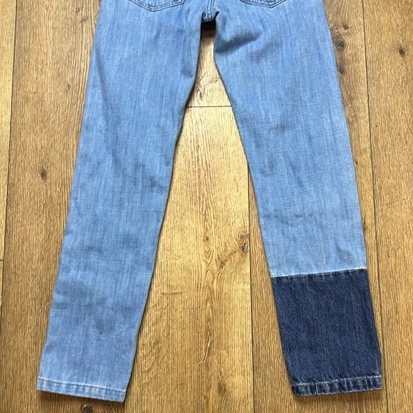 Helmut Lang Pieced Denim Patchwork Straight Jeans Size 24 - Picture 9 of 11